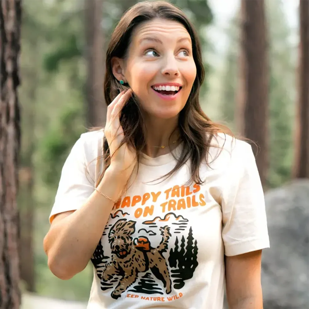 Keep Nature Wild Women's Happy Tails on Trails Short Sleeve T-Shirt