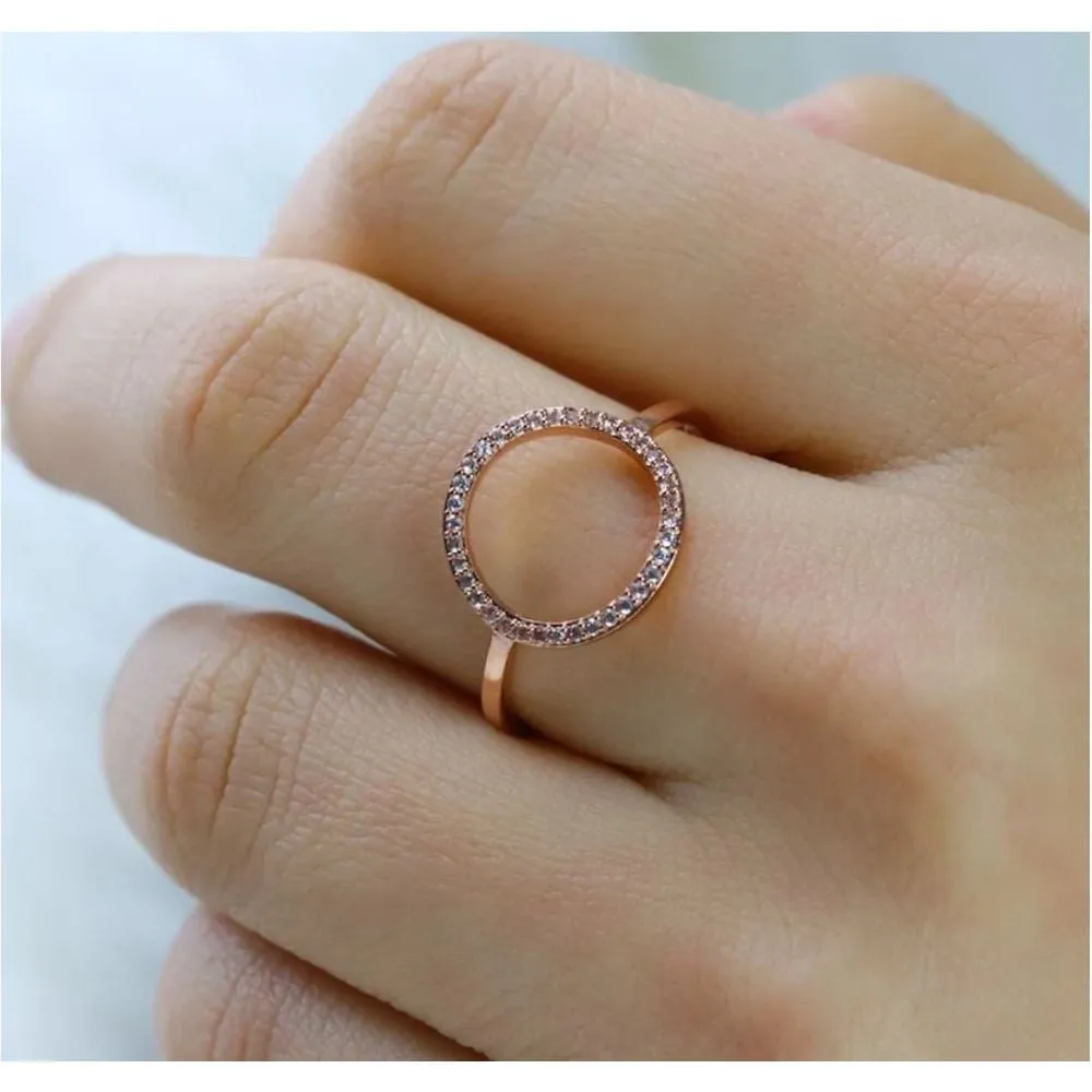 Pave Open Circle Ring