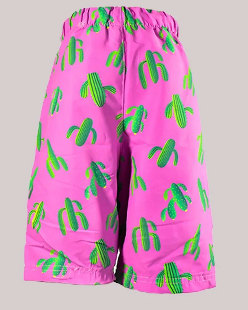 Pink Cactus Boys Swim Shorts