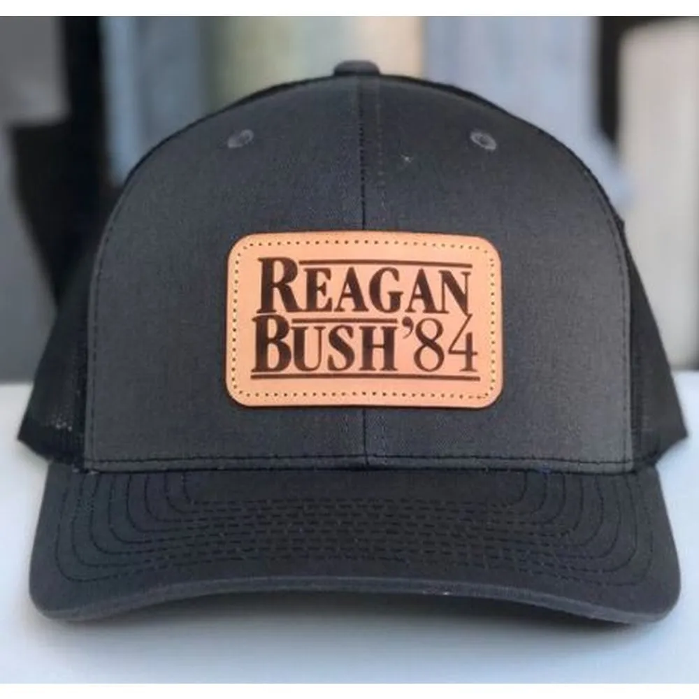 Reagan Bush '84 Leather Patch Hat