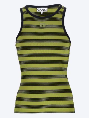 Striped soft cotton rib tank top