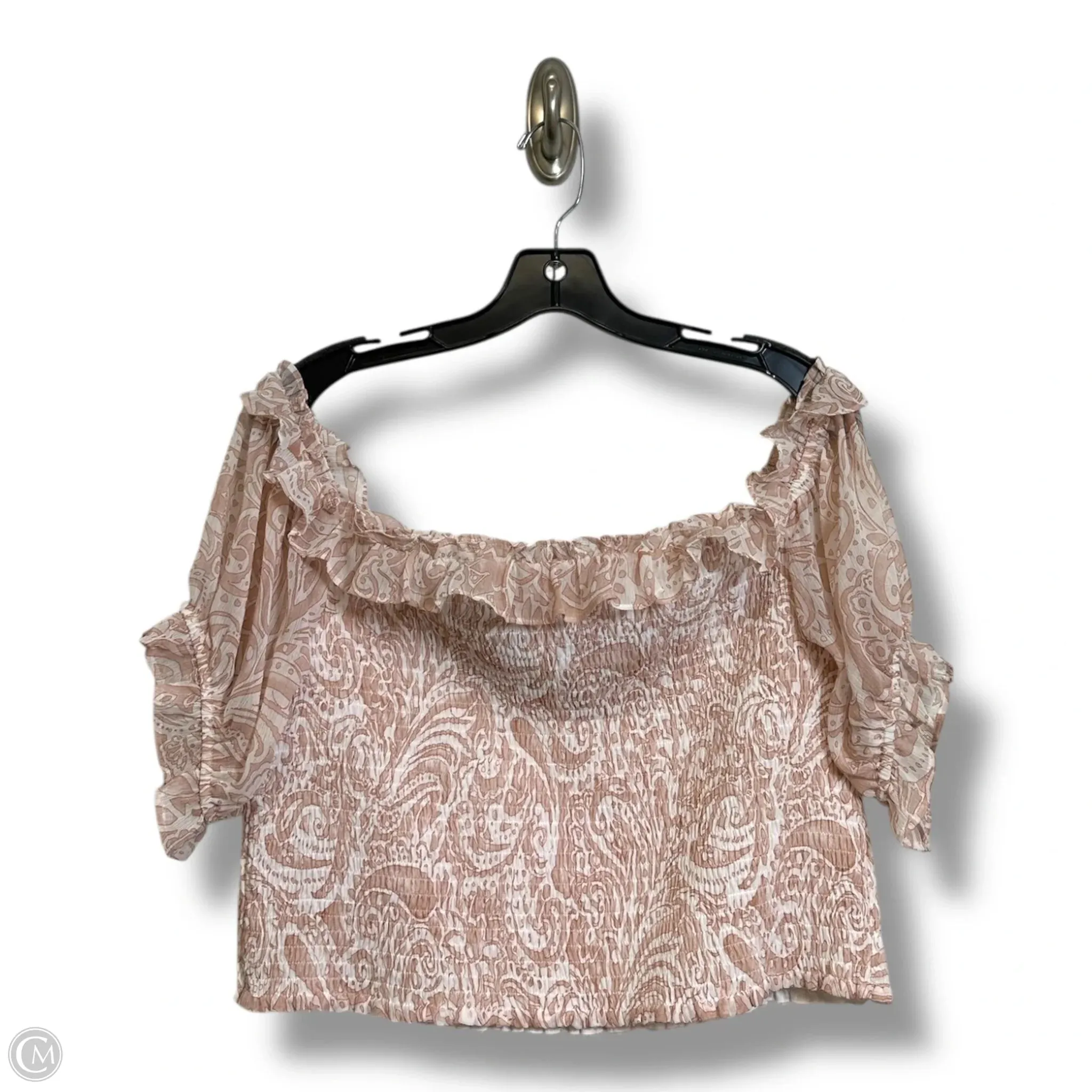 Top Short Sleeve By Express In Multi-colored, Size: L